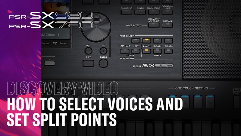 Voices selecteren en split-punten instellen