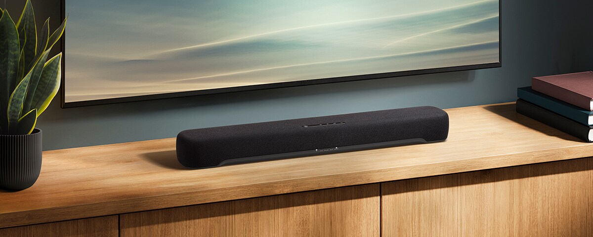 B200A op een houten plank onder een tv