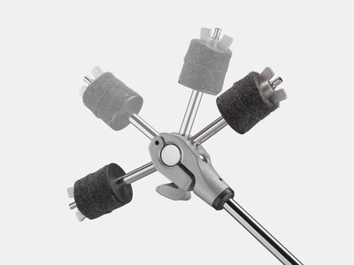 Afbeelding van de structuur en het bewegingsbereik van het bekkenkantelmechanisme dat traploze hoekafstelling mogelijk maakt