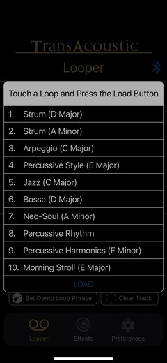 Menu Looper - Demo frase selectie