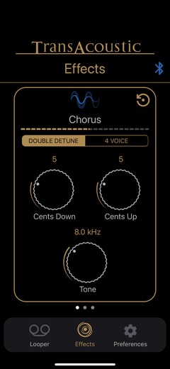 Menu Effecten - Chorusparameters