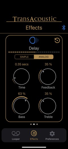 Menu Effecten - Delay parameters