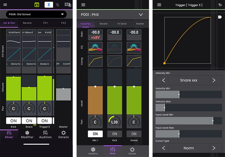 Het EAD Touch-appscherm met gedetailleerde instellingen.