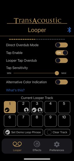 Menu Looper - Looper instellingen