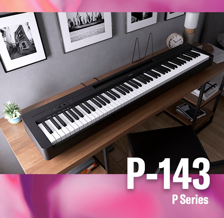 Yamaha P-143 on a desk