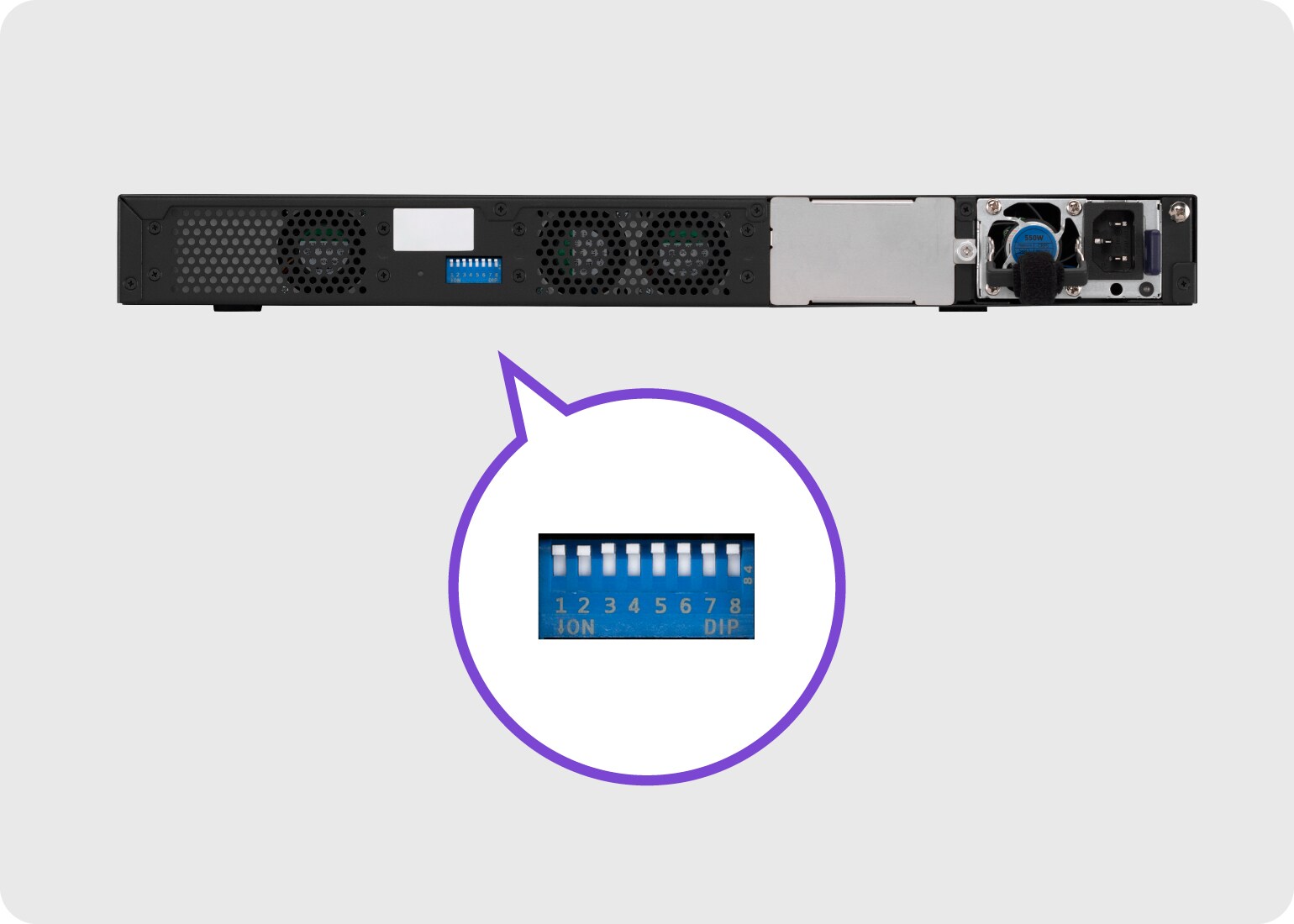 Configuratie zonder PC via DIP-schakelaars