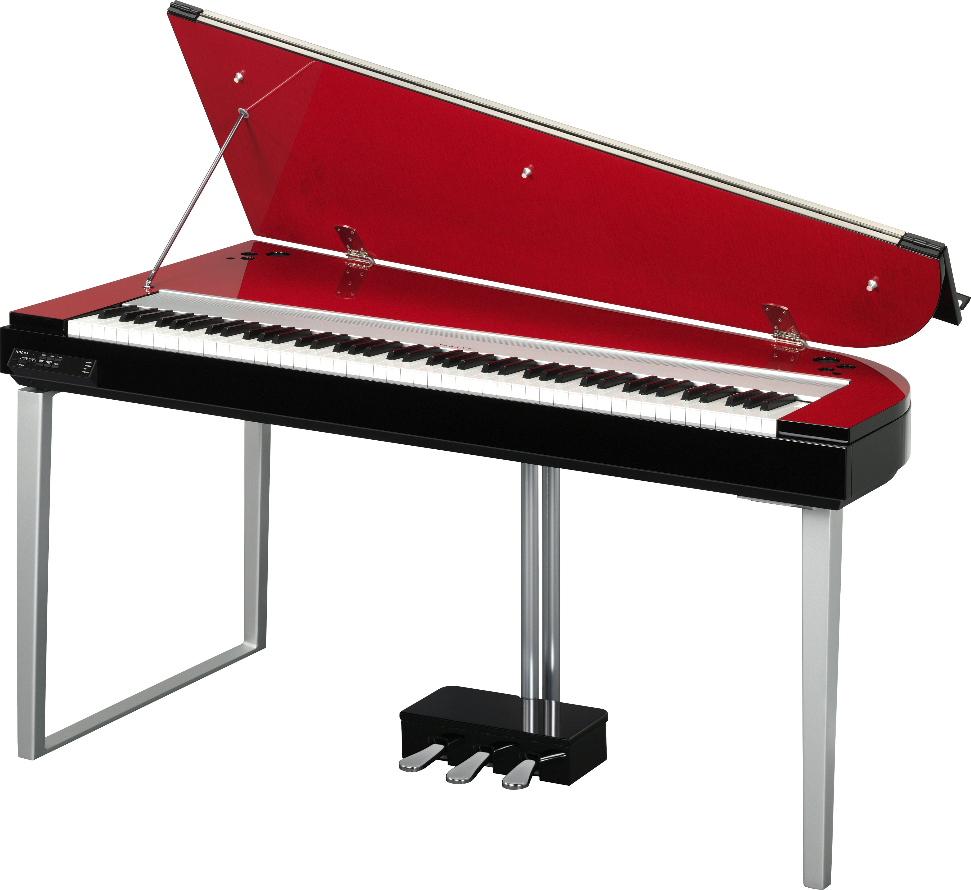 red digital piano