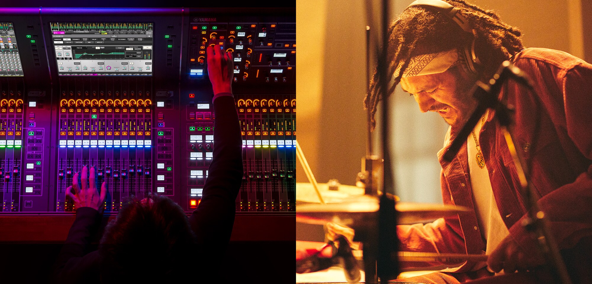 PA-mixer en drumwerk